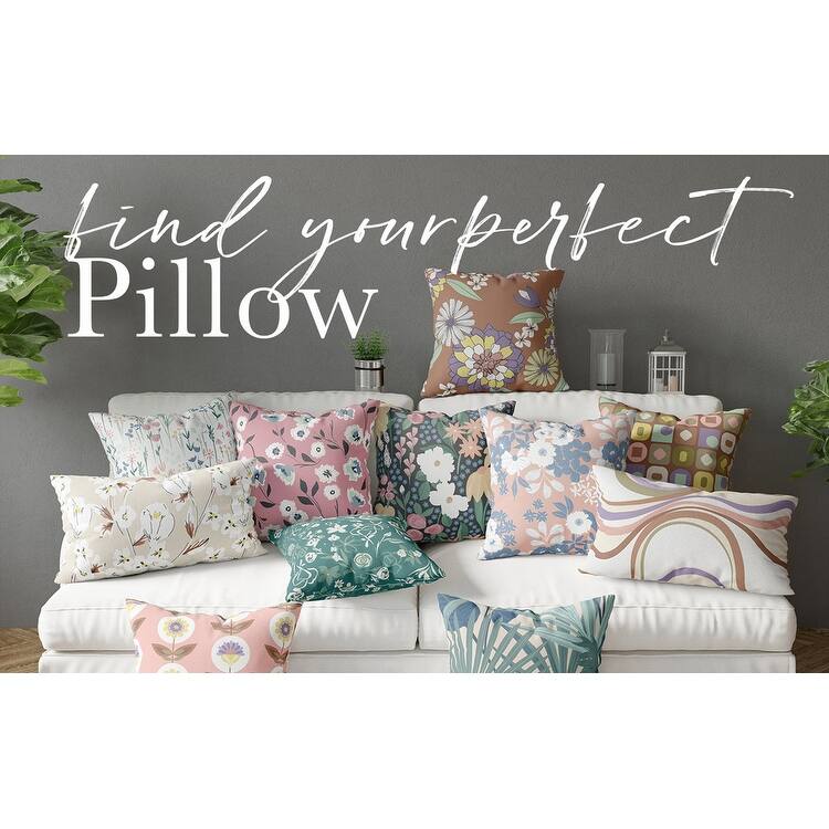 Kathy Ireland 18" x 18" Delicate Floral Boho Decorative Pillow Bed